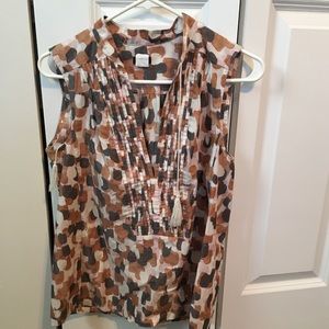 J. Crew Factory Patterned Sleeveless Blouse Sz 4